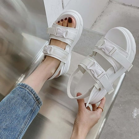 

Lhked Summer New Style Large Size Loose Cake Sole Casual Slope With Women s Summer Womens Anti-Slip Breathable Sandal Flip Flop