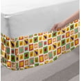 thumbnail image 2 of Vegetables Bed Skirt, Modern Pattern with Natural Foods in Colorful Squares Illustration, Elastic Bedskirt Dust Ruffle Wrap Around for Bedding Decor, 4 Sizes, Multicolor, by Ambesonne, 2 of 2