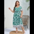 thumbnail image 4 of Vestido de Verano Holgado Informal de Corta con Corte A y Corte en A para Mujer, Talla Grande Verde 4XL, 4 of 8