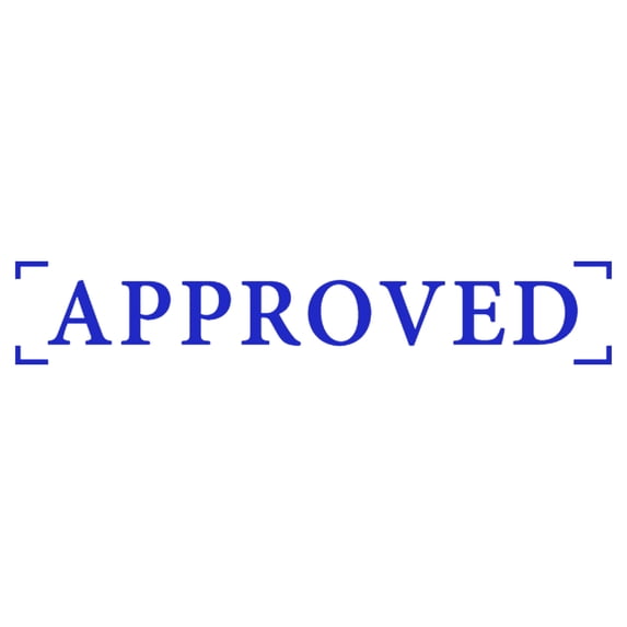 Printtoo Approved Self Inking Rubber Stamp Pre-Inked Office Stamp- Home Office Business Stationery, Blue- 42 x 9 mm