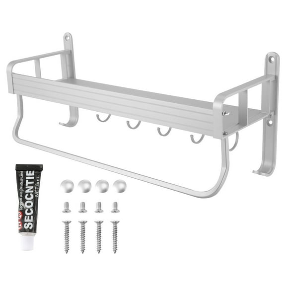 FRCOLOR Sink Shelf Wall-mounted Kitchen Storage 40X12cm Silver