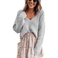 thumbnail image 1 of Suéter De Punto Para Mujer, Jersey De Manga Larga De Color Puro Para Mujer, Cuello En V Transpirable Para Otoño ANGGREK Otros, 1 of 6