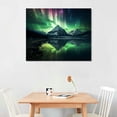 thumbnail image 2 of COMIO Northern Lights Wall Decor Painting  Psychedelic Canvas Aurora Borealis Artworks Art Prints Wide Framed for Walls Living Room, 2 of 4