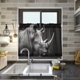 thumbnail image 6 of FREEAMG Wolf Mountain Half Window Tier Curtains 24 Inch Blackout Thermal Insulating Kitchen Linen Tier Curtains for Kitchen,Bathroom,Cafe, 6 of 7