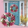 thumbnail image 4 of ERTZAE Pink Artificial Tulip Wreath – Spring Door Wreath,Front Door Decor,Mother'S Day/Valentine'S Wreath,Wedding Festive Decoration,Indoor/Outdoor Floral Wreath,Durable Shed-Free Wreath, 4 of 7
