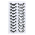 thumbnail image 2 of Cat Eye Lashes False Eyelashes Natural Wispy Lashes Strips Fluffy Mink Eye Lash Fake Eyelash Natural Look 10 Pairs 9-15mm Fake Lashes Pack Volume Strip Lash Pestañas, 2 of 8