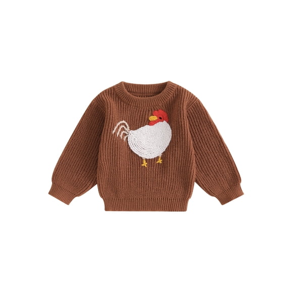 Gupgi Chandails pour Bébé Garçon, Chandail Décontracté pour Tout-Petit avec Coq, Chandail à Manches Longues Chaud en Tricot, Tricot pour Nourrisson