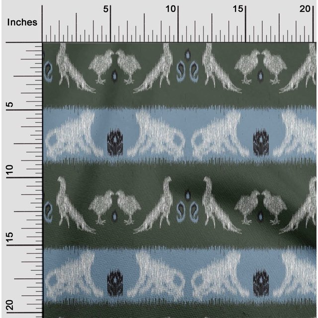 oneOone Polyester Lycra Fabric Stripe|Bird & Monkey Ikat Print Sewing Fabric BTY 56 Inch Wide