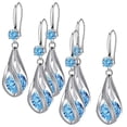 thumbnail image 1 of Pendientes de Gota de Agua Drop08 3Pzas Gota de Agua Azul Metal/Circón., 1 of 1