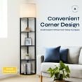 thumbnail image 3 of ATAMIN Alvis Edge 72-Inch Modern Corner Floor Lamp with Shade, 3 of 6
