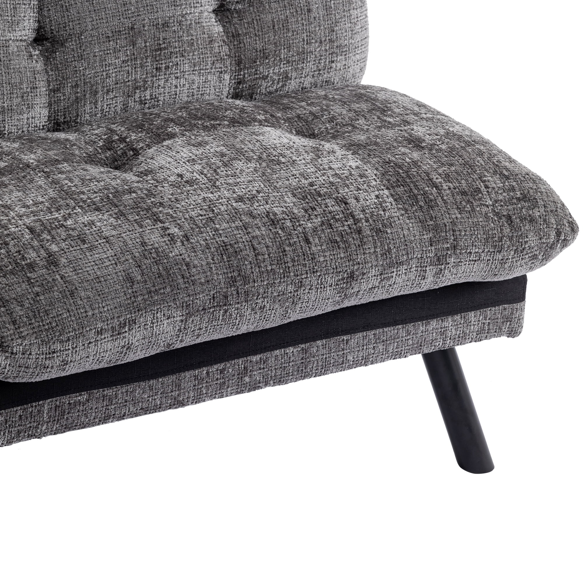 Kadyn Convertible Sofa Bed, Loveseat Futon Bed with Metal Legs, Adjustable Lounge Couch for Compact Living Space Chenille, Grey Kadyn Convertible Sofa Bed, Loveseat Futon Bed with Metal Legs, Adjustable Lounge Couch for Compact Living Space Chenille, Grey