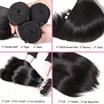 thumbnail image 2 of USTAR Brazilian Virgin Human Hair Bundles - Blended Hair Basic 1B Natural Black 24 26 28" Straight Deal, 2 of 6