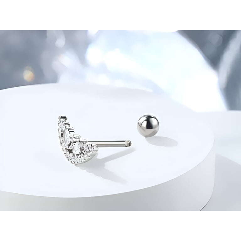 Piercing De Acero Quirúrgico 316L - Juego De 8 Piezas Para Cartílago, Nariz Y Labio - Hipoalergénico