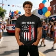 thumbnail image 2 of LIIPEE Men T-Shirts Casual Independence Day We The People 250 Years 1776-2026 Fashion Graphic Short Sleeve Crew Neck T Shirt Male Patriotic Classic Fit Comfortable Breathable Tee Tops,XXXXL, 2 of 3