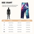 thumbnail image 3 of KLL Womens Starry Multicolored Wolf Print Pajama Pants Soft Pajama Bottoms for Women Cozy Lounge Pants, 3 of 5