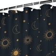 thumbnail image 3 of Dark Blue Sun Moon Pattern Shower Curtain 72"x84" ,Bathroom Decorative Shower Curtains Set with 12 Hooks,Modern Waterproof Washable Shower Curtain, 3 of 6