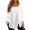 White, variant on WREESH Womens Fashion Tunic Tops Square-Neck Solid Color Side Button Split Hem Loose T-Shirt Mid-Length Long Sleeves Blouse Round Neck Casual Tops Pullover Black