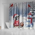 thumbnail image 4 of Hello Winter French Bulldog Football Snowman Welcome Snowy Morning Shower Curtain Dog Lover Gifts Waterproof Bathroom Bathtub Curtain - 01012, 4 of 5