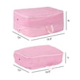 thumbnail image 2 of REGALWOVEN 1 Pack Foldable Clothes Storage, Storage Bags, Moving Bags for Organizing Bedroom, Clothing, Storage Containers with Handles Pink 15.5*12*7in, 2 of 7
