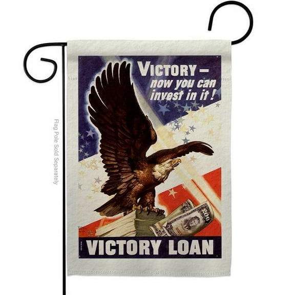 US Brotherhood G183067-BO 13 x 18.5 in. Invest Victory Garden Flag with Armed Forces Veterans Double-Sided Decorative Vertical Flags House Decoration Banner Yard Gift