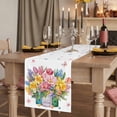 thumbnail image 2 of Table Runners 70 Inches Long Dress Scarves, Spring Flowers Farmhouse Coffee/Dining/Kitchen Table Decor, Holiday Table Runner, Watercolor Floral Leaves Butterflies Plant 13x70 Inch, 2 of 9