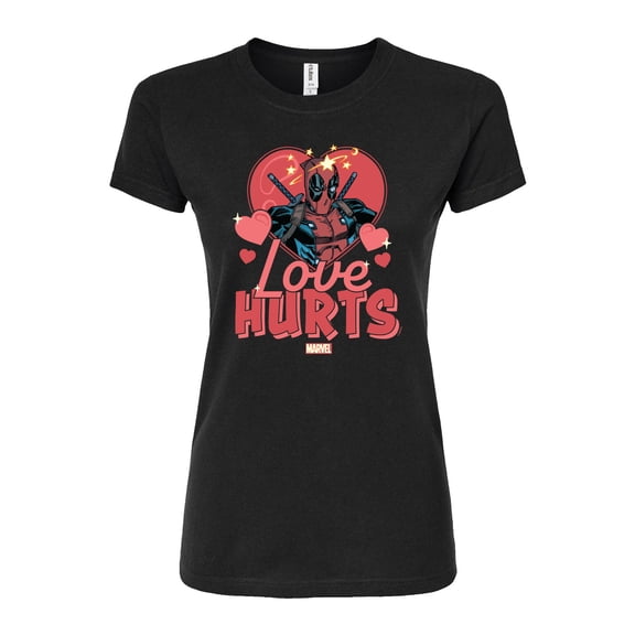 Marvel Deadpool - Valentine's Day Love Hurts - Juniors Fitted Graphic T-Shirt