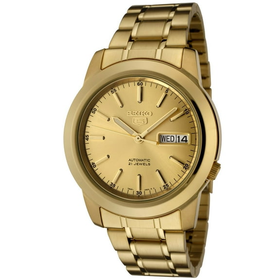 Seiko Men's 5 Automatic SNKE56K Gold Gold Tone Stainles-Steel Automatic Dress Watch