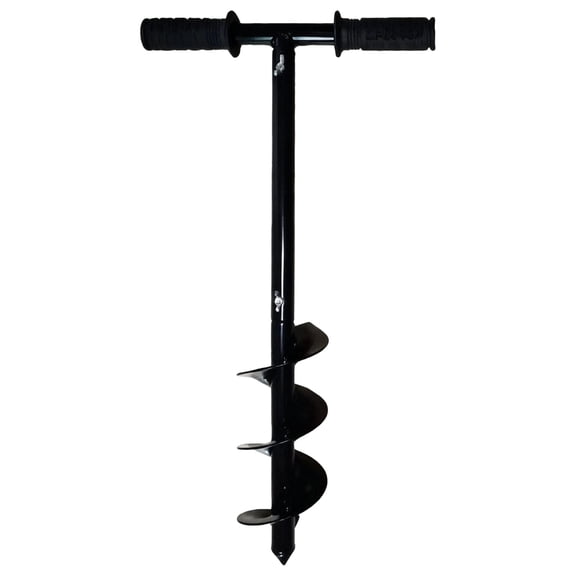 Manual Soil Auger, Compost Aerator Tool with Spiral Drill Bit, 3.9 in x 23.6 in / 9.90 cm x 60 cm Long Steel Handheld Earth Auger for Planting, Gardening, and Soil Preparation