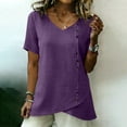 thumbnail image 5 of tarylea Womens T-Shirts Deep V Neck Rolled Short Sleeve Comfy Casual Loose Summer Dailywear Cute Tees, 5 of 8