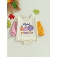 thumbnail image 2 of Blotona Infant Baby Girls Halloween Rompers Sweatshirts Long Sleeve Round Neck Contrast Color Pullovers 6M 12M 18M 24M Newborn Boys Fall Jumpsuit, 2 of 9