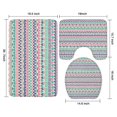 thumbnail image 3 of Pink and Blue Heart Shaped Boho Pattern Bathroom Rugs Sets 3 Piece,Toilet Cover Set,Absorbent Non Slip Bathroom Mats Sets with U-Shaped Contour Rug Toilet Rug Set, 3 of 5