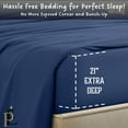 thumbnail image 3 of Truck Size 35"X70" Extra Deep Pockets Fitted Sheet Only - 1000-Thread Count 100% Pure Egyptian Cotton, 21 inches Deep Pockets Fitted Sheet, Soft, Sateen Weave - Mediterranean Blue Color, 3 of 7