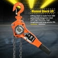thumbnail image 1 of Lever Hoist,Orange Color 3t/3000kg Chain Pulley Lifting Pulley Hoist Exquisite Design, 1 of 8