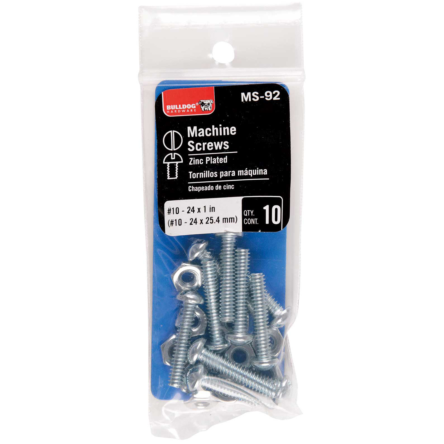 Bulldog Hardware 10 x 1" Machine Screws, 10pk