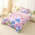 thumbnail image 2 of Manfei Lovely Letter A Twin Comforter Sets,Sweet Flower Bedding Set,Multicolored,Pink Reversible,2-Piece,1 Comforter and 1 Pillowcase, 2 of 7