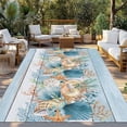 thumbnail image 2 of Blue Beach Coastal Outdoor Rug for Patio/Deck/Porch, Non-Slip Large Area Rug 5 x 8 Ft, Nautical Shell Starfish Coral Summer Indoor Outdoor Rugs Washable Area Rugs, Camping Rug Carpet Runner, 2 of 8