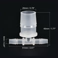 thumbnail image 2 of Uxcell 6x20x6mm OD PP Reducing Barb Hose Fitting Tee T Shape 3 Way Pipe Connector, Translucent 2 Pack, 2 of 5