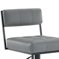 thumbnail image 5 of Michele Swivel Adjustable Height Gray Faux Leather and Black Metal Bar Stool, 5 of 8