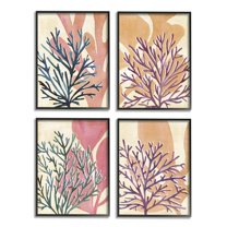 Stupell Industries Vibrant Ocean Plants Orange Purple Kelp Black Framed by Annie Warren