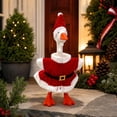 thumbnail image 5 of 7 Inch Desk Goose Outfits,Christmas Santa Costume Outfit Set For 7 In Porch Goose Figurine, Includes Hat & Dress, Tabletop Goose Statue Holiday Decor Accessory Clothes, 5 of 5