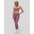 thumbnail image 7 of IBTOM CASTLE Womens Two Piece Workout Sets Double Layer Sports Bra Matching Tummy Control High Wait Leggings Active Gym Outfit Purple, 7 of 7