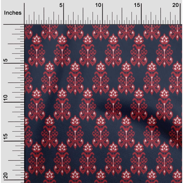 oneOone Coton Flex Tissu Imprimé Floral Ikat BTY 40 Pouces de Large