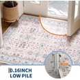 thumbnail image 4 of 4x6 Area Rug for Living Room, Washable Vintage Printed Soft Rugs, Non Slip Low Pile Carpet for Entryway, Kitchen, Bedroom, Pink, 4 of 9