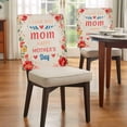 thumbnail image 4 of Happy Mother's Day Chair Covers Set of 2 Love You Mom Red Floral Petals Linen Texture Chair Back Covers Stretch Removable Washable Slipcovers Protector for Dining Room Kitchen Party Decor, 4 of 9