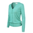 thumbnail image 3 of MixMatchy Women's Soft Basic Long Sleeve Button Down Classic V-Neck Knit Cardigan Sweater, 3 of 7