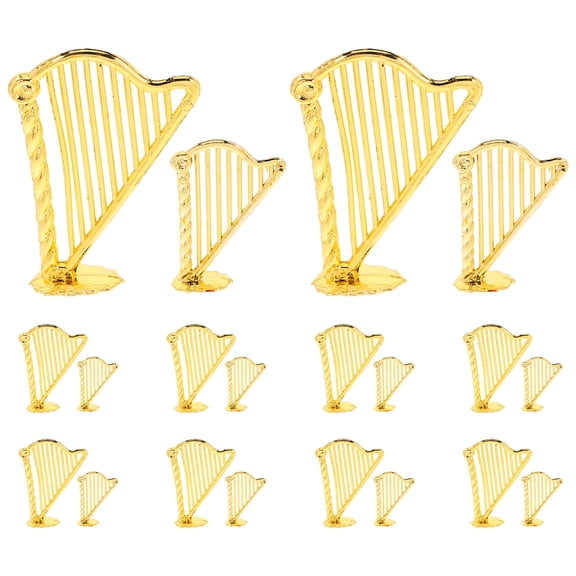 20pcs Realistic Lyre Harp Pendant for DIY Music Enthusiasts Bracelets Vintage Plastic Instrument