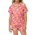 thumbnail image 2 of Toddler Boys Silk Pajamas Set Fruit Print 2 Piece Set Short Sleeve Button-Down Sleepwear with Shorts Set Girls Summer Pjs Teen Pajamas Girls 2-3 Years, 2 of 3