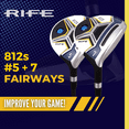 thumbnail image 5 of Men's Rife Golf 812s New Straight Face #5 +Offset #7 Fairway Metal Wood Clubs Set Right Handed Regular Flex with Men's Size Black Pro Velvet Grips Fairway Wood Set + Head covers, 5 of 6