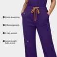 thumbnail image 4 of Niaahinn Women's Medical Scrub Jumpsuit - Mandarin Collar, with Drawstring Waist for Nursing Uniforms, 4 of 7