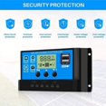 thumbnail image 2 of Regulador de panel de controlador de cargador solar MPPT de 12 V-24 V con pantalla LCD digital USB, 2 of 5